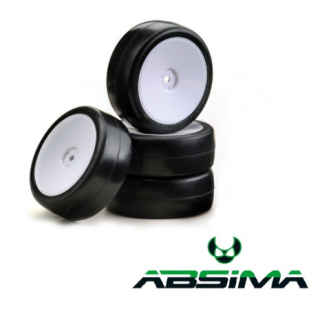 ABSIMA Slick Wheel Set Disc White | Ruedas RC Onroad Lisas Blancas de Competición