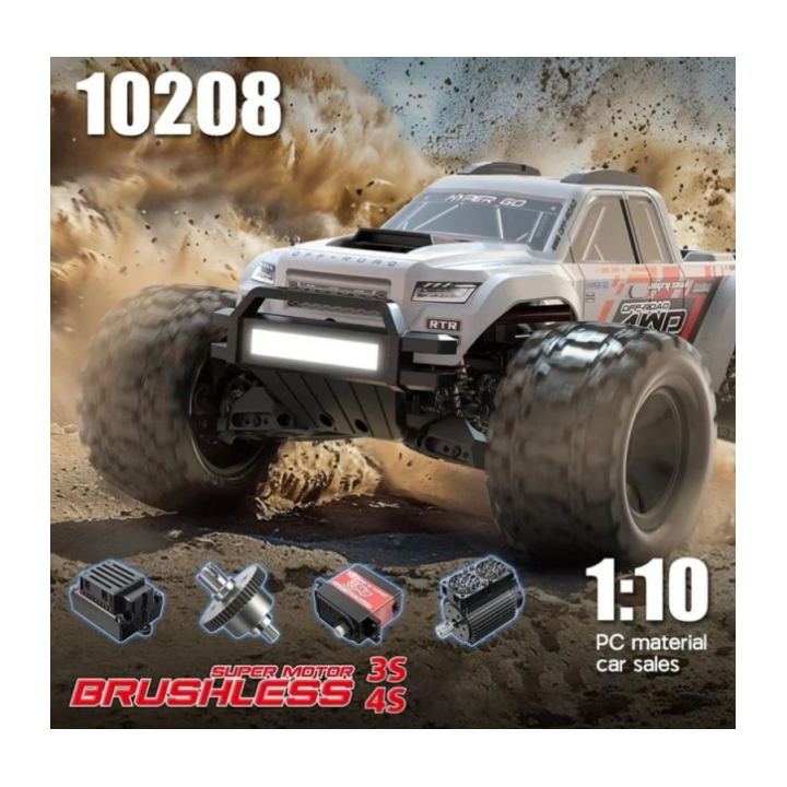 Hyper Go MT10 V2 Black 1/10 Monster Truck RC Brushless