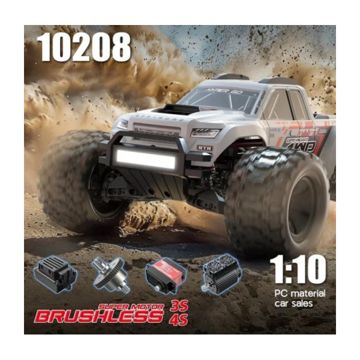 Hyper Go MT10 V2 White Pack 1/10 Monster Truck RC Brushless 4WD