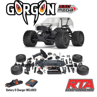 ARRMA Gorgon 2WD RTA Brushed Monster Truck 1/10 Transparente (Batería y Cargador Incluidos)