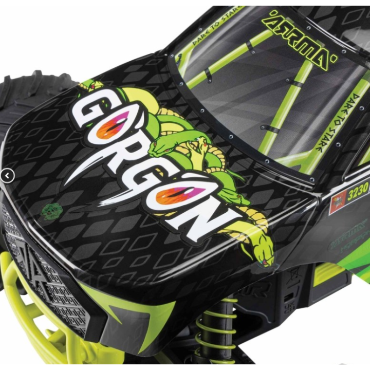 ARRMA Gorgon 4X2 MEGA 550 Brushed Monster Truck 1/10 RTR Amarillo (Batería y Cargador Incluidos)