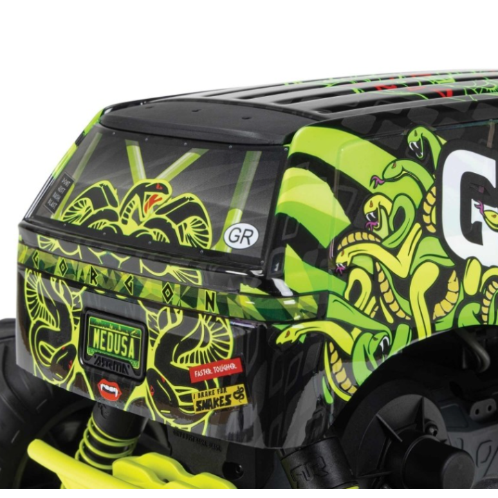 ARRMA Gorgon 4X2 MEGA 550 Brushed Monster Truck 1/10 RTR Amarillo (Batería y Cargador Incluidos)
