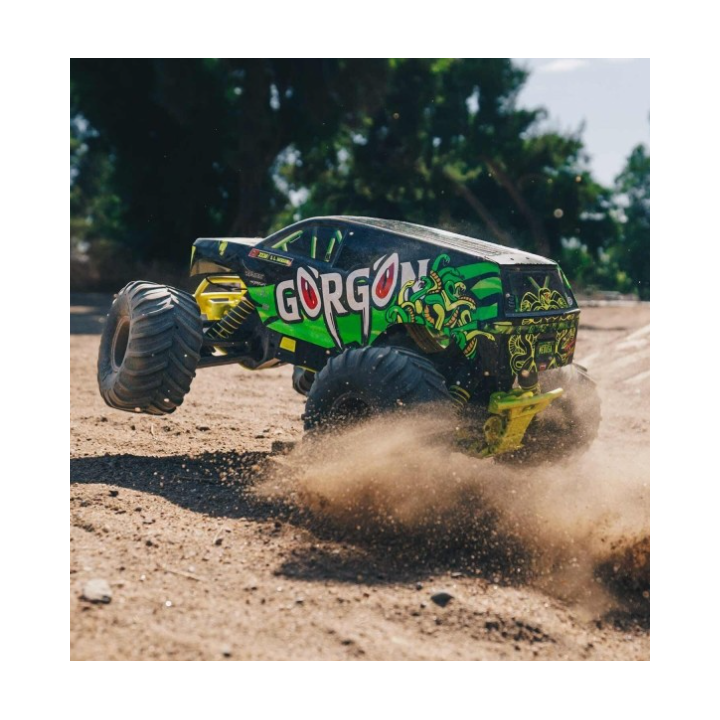 ARRMA Gorgon 4X2 MEGA 550 Brushed Monster Truck 1/10 RTR Amarillo (Batería y Cargador Incluidos)