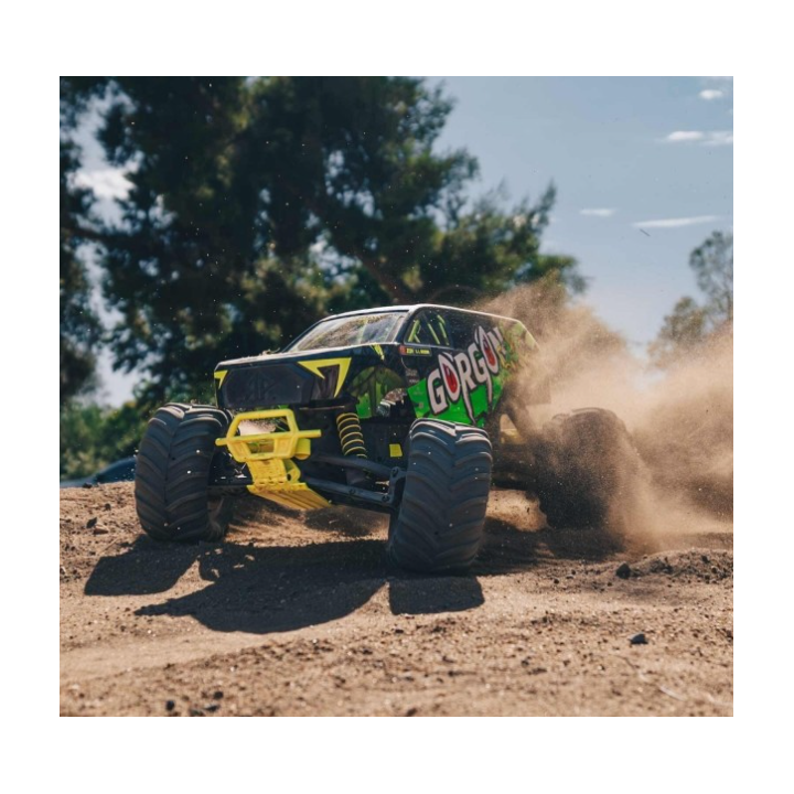 ARRMA Gorgon 4X2 MEGA 550 Brushed Monster Truck 1/10 RTR Amarillo (Batería y Cargador Incluidos)