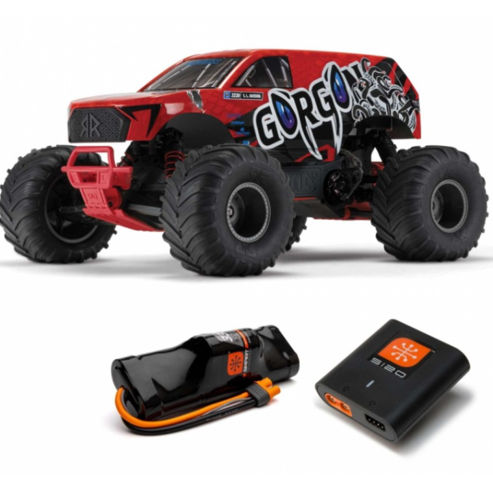 ARRMA Gorgon 4X2 MEGA 550 Brushed Monster Truck 1/10 RTR Rojo (Batería y Cargador Incluidos)