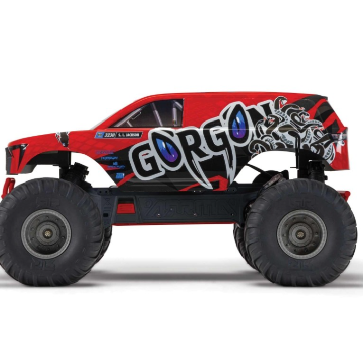 ARRMA Gorgon 4X2 MEGA 550 Brushed Monster Truck 1/10 RTR Rojo (Batería y Cargador Incluidos)