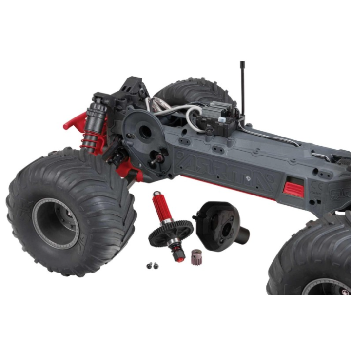 ARRMA Gorgon 4X2 MEGA 550 Brushed Monster Truck 1/10 RTR Rojo (Batería y Cargador Incluidos)