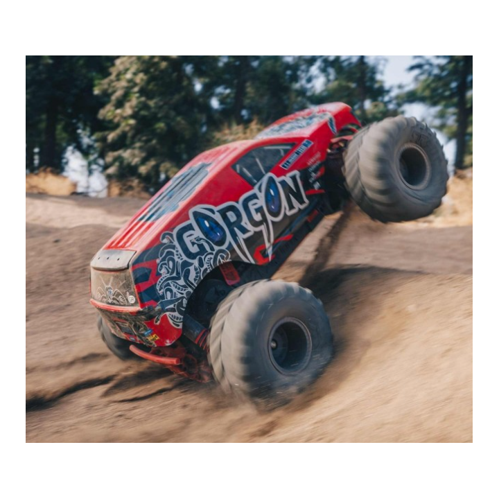 ARRMA Gorgon 4X2 MEGA 550 Brushed Monster Truck 1/10 RTR Rojo (Batería y Cargador Incluidos)
