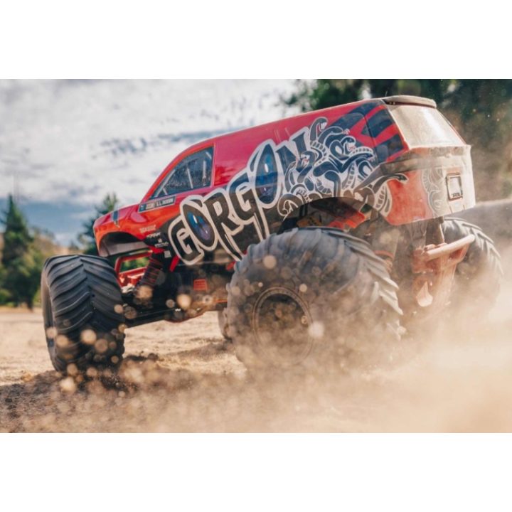 ARRMA Gorgon 4X2 MEGA 550 Brushed Monster Truck 1/10 RTR Rojo (Batería y Cargador Incluidos)