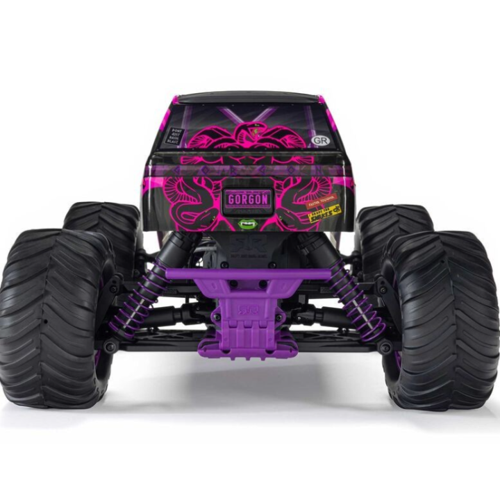 Arrma 1-10 GORGON 2WD RTR Brushed Monster Truck Purple con Batería y Cargador Incluidos