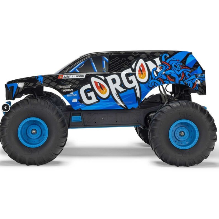Arrma 1-10 GORGON 2WD RTR Brushed Monster Truck Blue con Batería y Cargador Incluidos