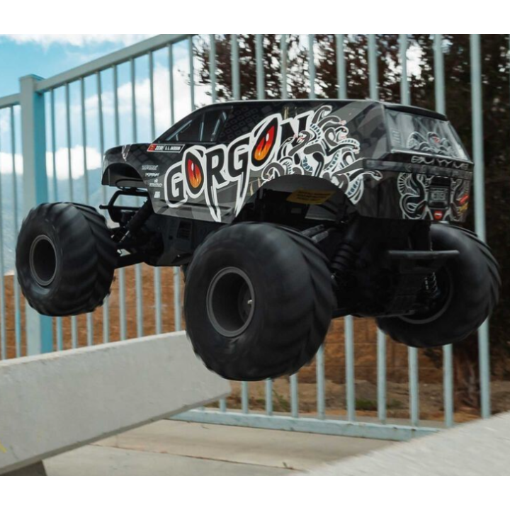 Arrma 1-10 GORGON 2WD RTR Brushed Monster Truck Gun Metal con Batería y Cargador Incluidos