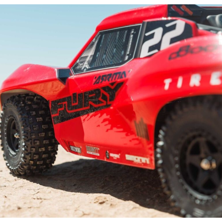 ARRMA Fury MEGA 550 1/10 2WD Short Course Truck RTR Rojo