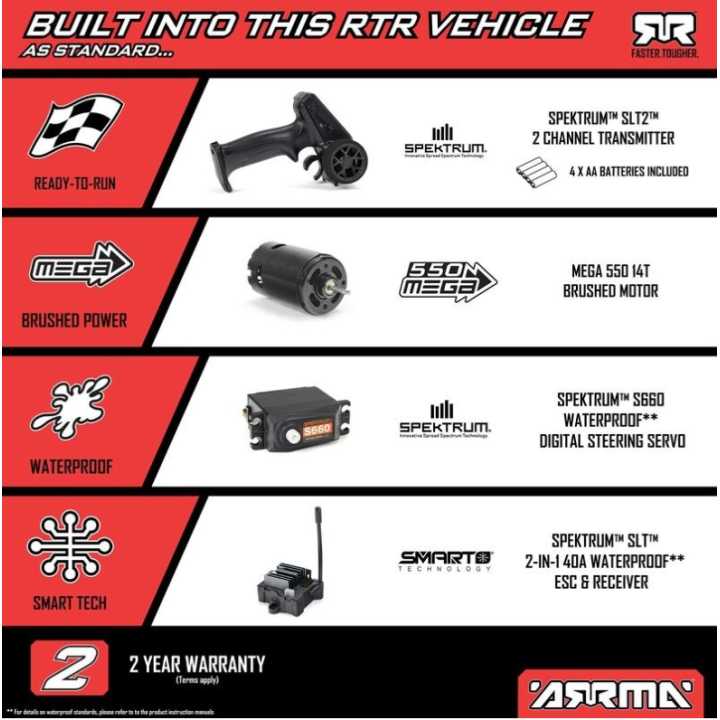 ARRMA VORTEKS MEGA 550 1/10 2WD Stadium Truck RTR Azul