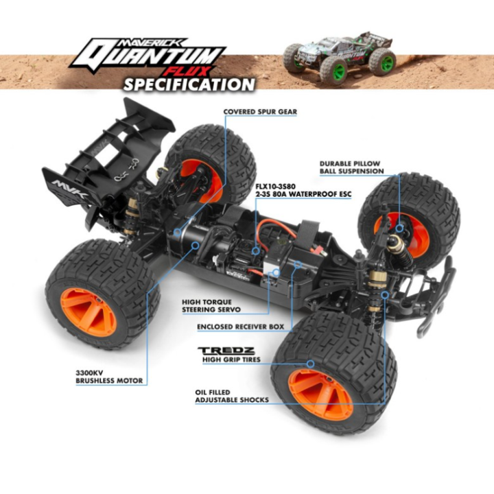 MAVERICK QUANTUM XT FLUX 1/10 4WD Stadium Truck Blue