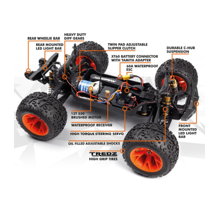 Maverick Quantum2 MT 1/10 Monster Truck Orange