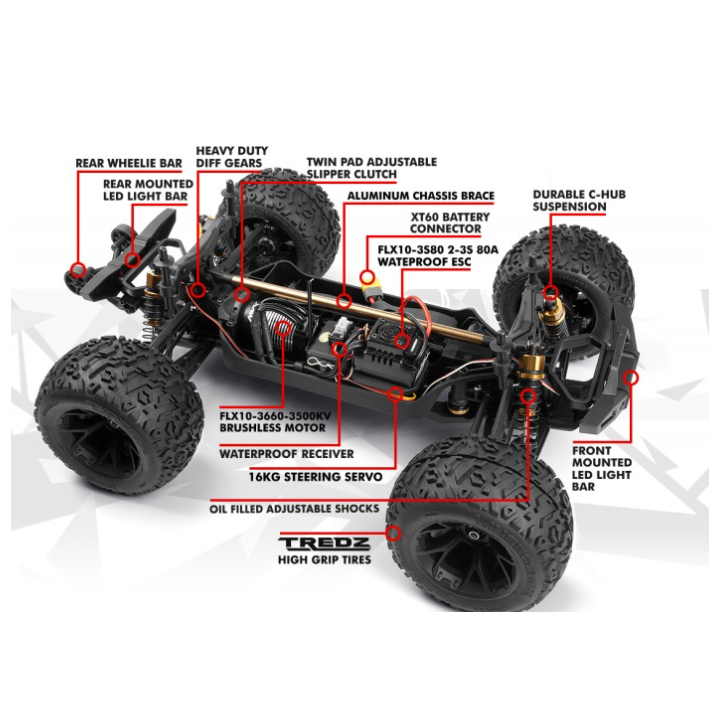 Maverick Quantum2 MT Flux 1/10 Monster Truck Red