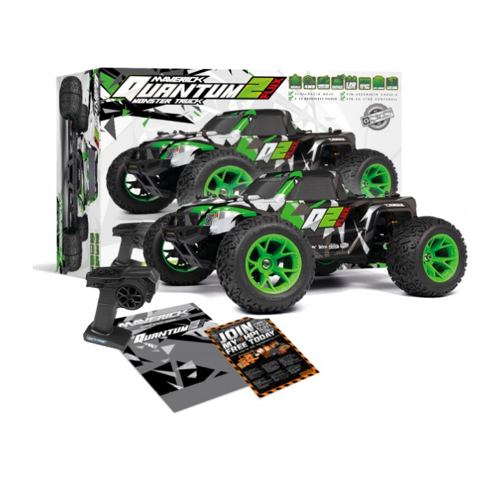 Maverick Quantum2 MT Flux 1/10 Monster Truck Green