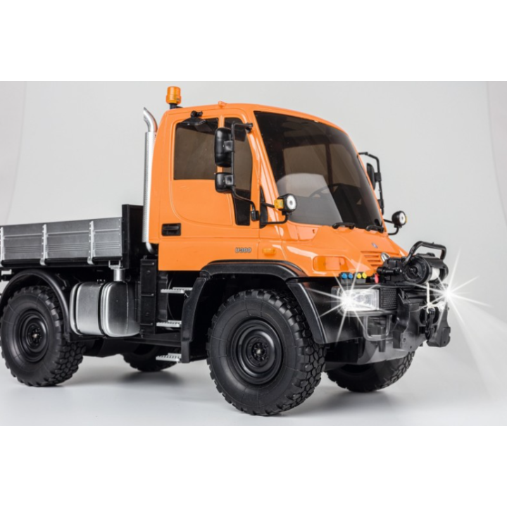 CARSON 1:12 MB Unimog U300 2.4GHz 100% RTR Naranja – Camión RC todoterreno realista