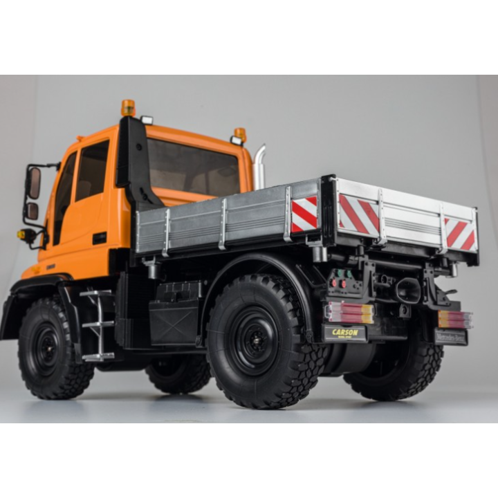 CARSON 1:12 MB Unimog U300 2.4GHz 100% RTR Naranja – Camión RC todoterreno realista