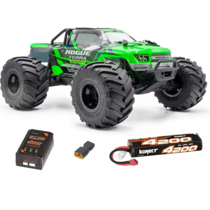 HobbyTech Rogue Terra Monster Sport 1/10 Brushless 4X4 Pack Verde Off-Road