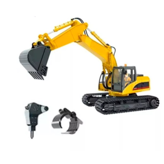 ChatGPT Plus  Excavadora Huina HU1535-1 1/14 RC 15 Canales con Pala, Pinza y Martillo RTR