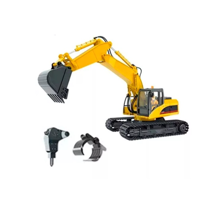 ChatGPT Plus  Excavadora Huina HU1535-1 1/14 RC 15 Canales con Pala, Pinza y Martillo RTR
