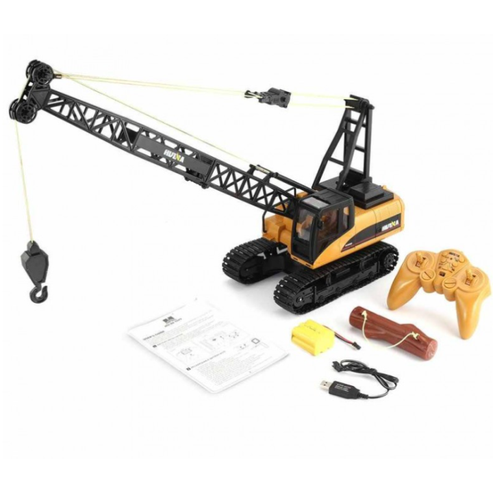 Huina 1572 Grúa RC 1/14 Brazo Metálico 2.4GHz con Luces y Sonido