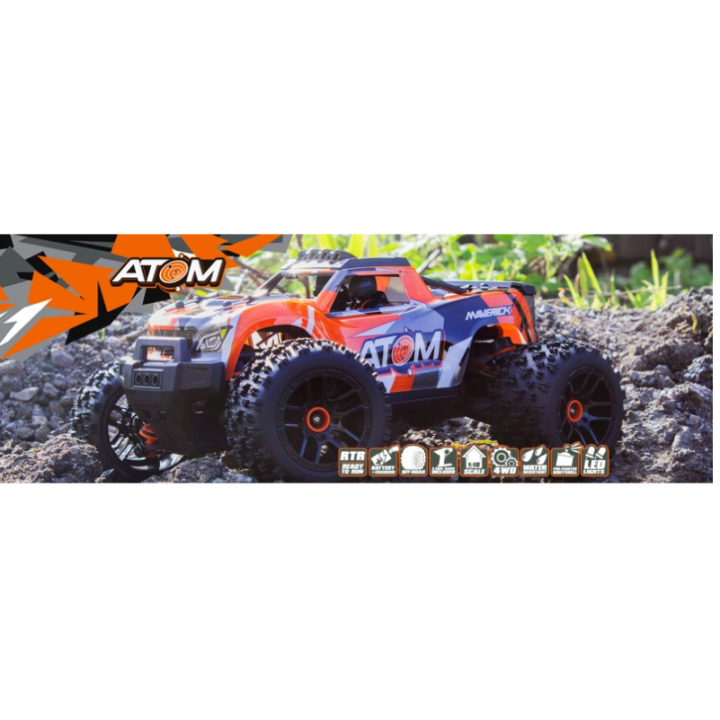 Maverick Atom 1/18 4WD Camión Eléctrico Naranja RTR