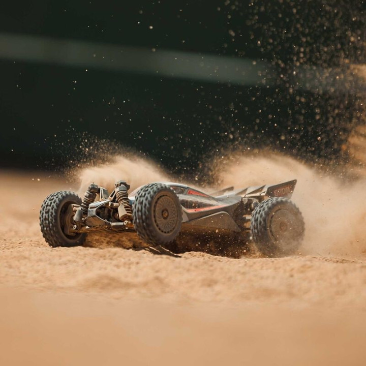 ARRMA Typhon Grom BLX 1/18 Buggy 4X4 Brushless RTR Plateado (sin batería)