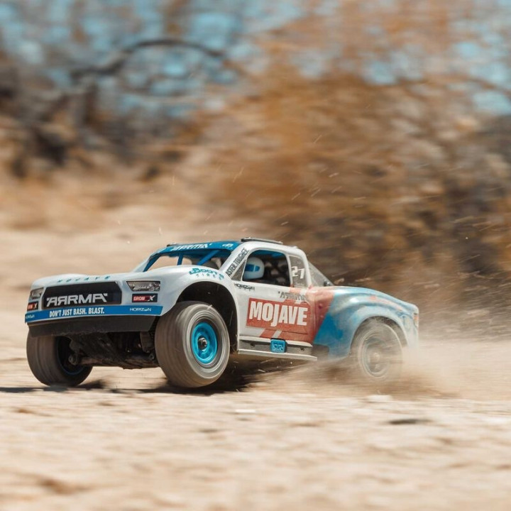 ARRMA Mojave Grom BLX 1/18 Desert Truck Brushless RTR Azul/Blanco