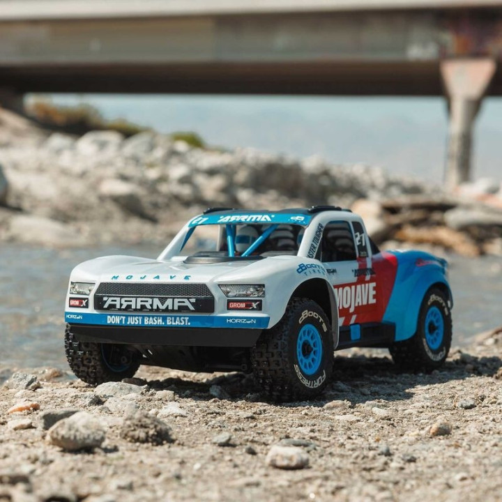 ARRMA Mojave Grom BLX 1/18 Desert Truck Brushless RTR Azul/Blanco