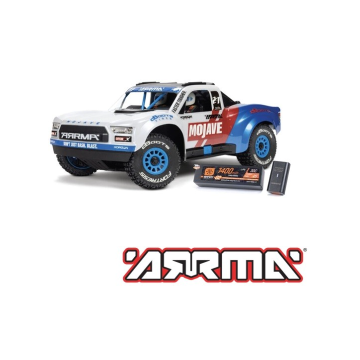 ARRMA Mojave Grom BLX 1/18 Desert Truck Brushless RTR Azul/Blanco