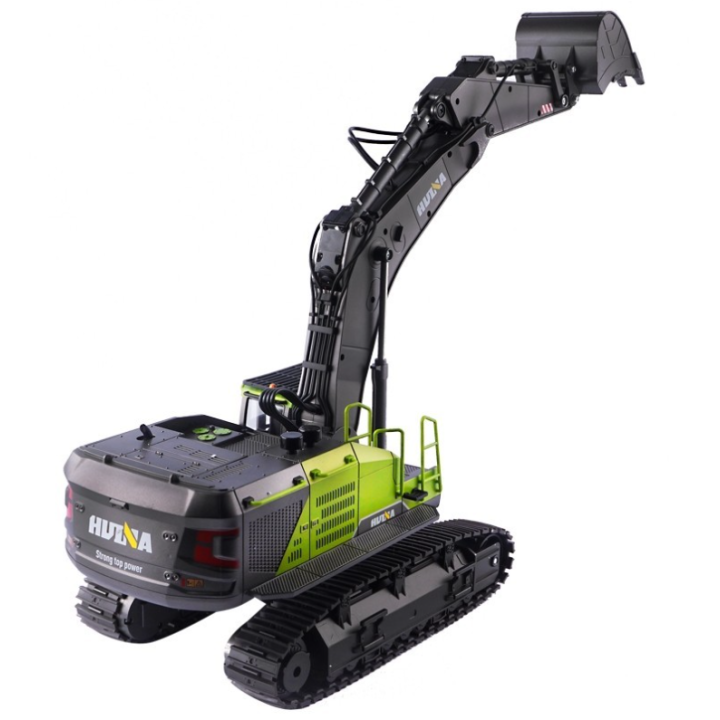 Excavadora RC HuiNa 1593 1/14 Verde 2.4GHz con Pala Metálica – 22 Canales Realistas