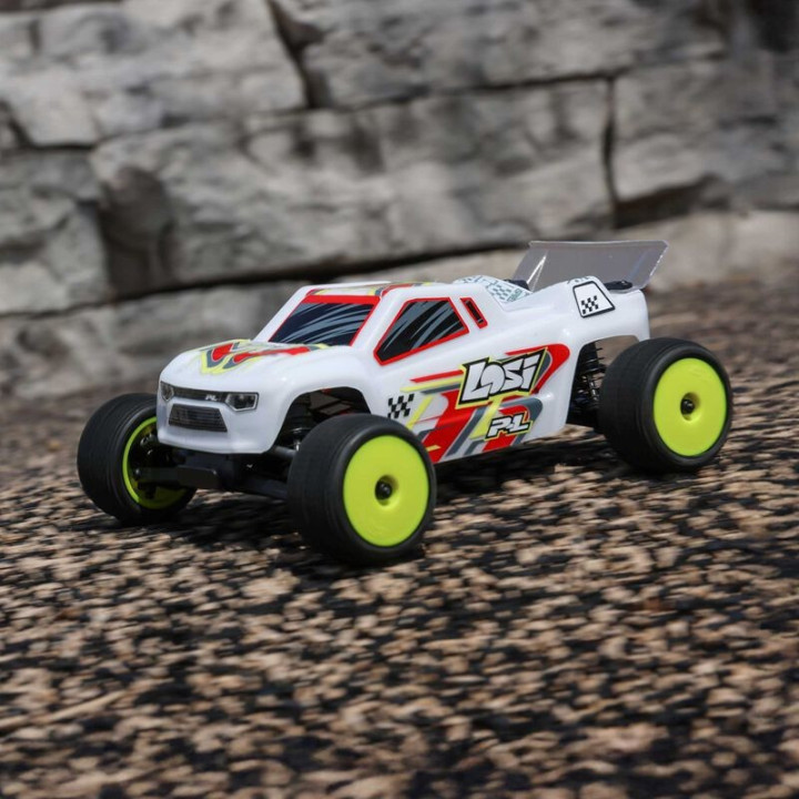 Losi Micro-T 1/28 2WD Stadium Truck RTR Blanco con batería y cargador