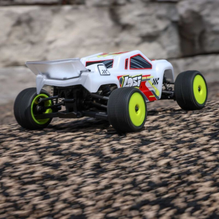 Losi Micro-T 1/28 2WD Stadium Truck RTR Blanco con batería y cargador