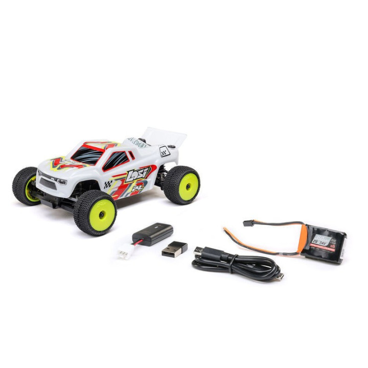 Losi Micro-T 1/28 2WD Stadium Truck RTR Blanco con batería y cargador