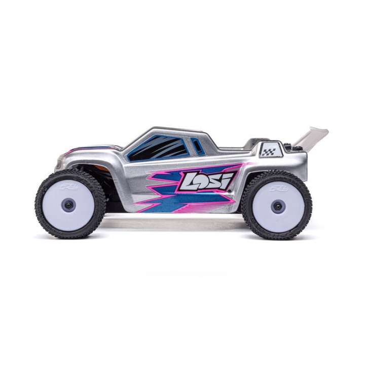Losi Micro-T 1/28 2WD Stadium Truck RTR Silver con batería y cargador