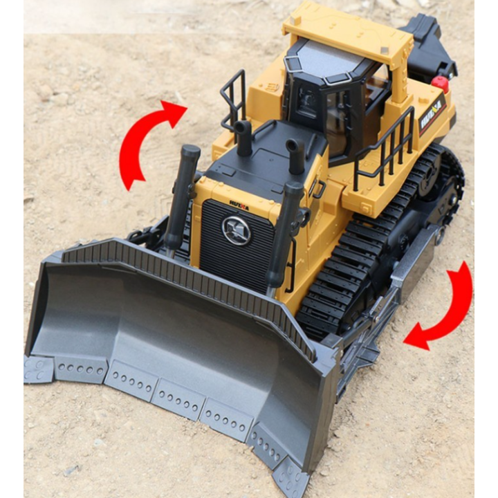 Bulldozer Excavadora Huina 1/16 RC con Oruga y Escarificador 8 Canales 2.4GHz