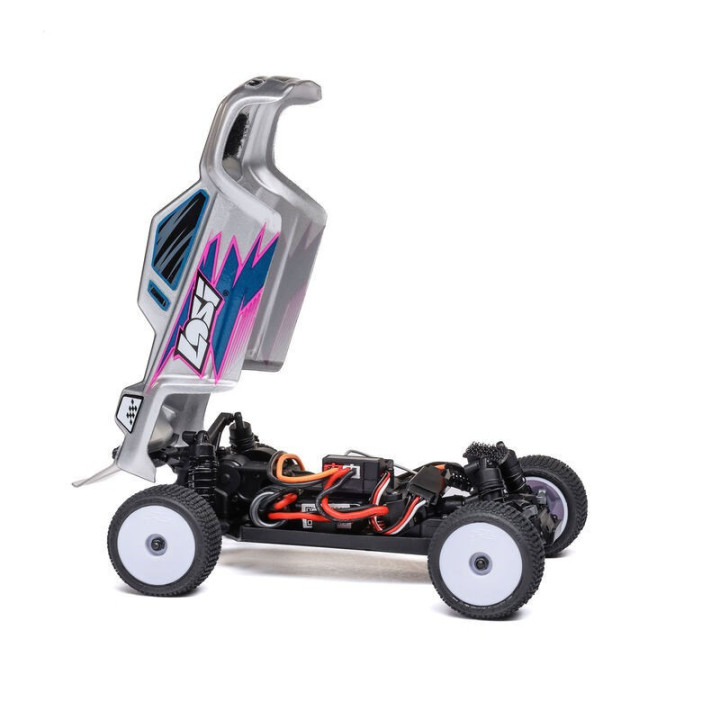 Losi Micro-T 1/28 2WD Stadium Truck RTR Silver con batería y cargador