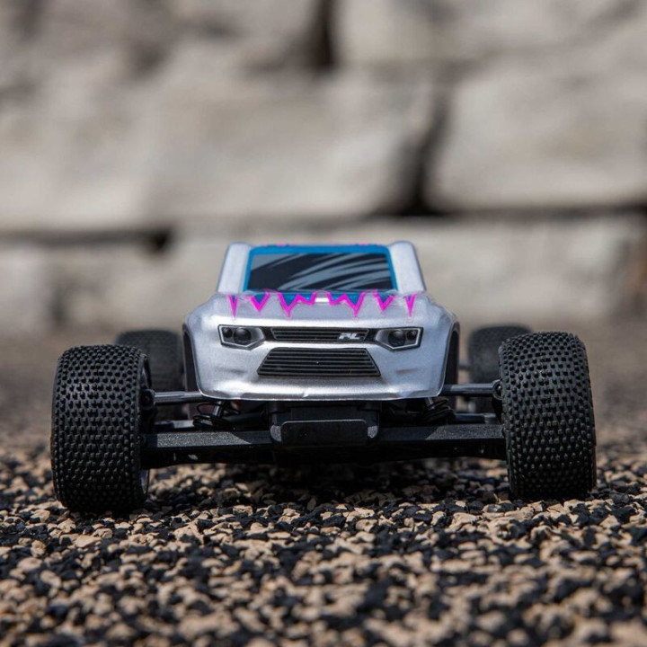 Losi Micro-T 1/28 2WD Stadium Truck RTR Silver con batería y cargador