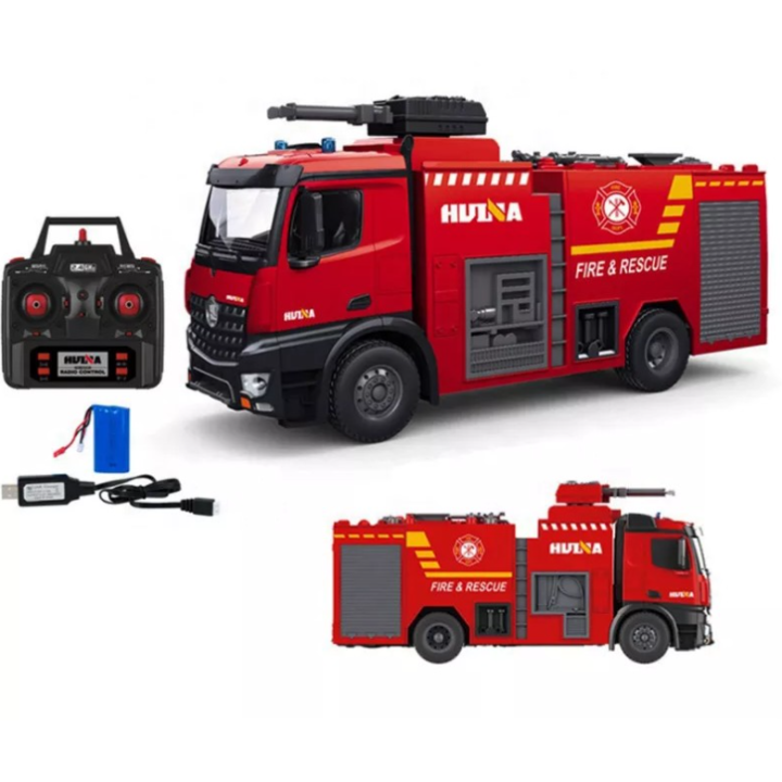 Camión de Bomberos RC Huina 1562 1/14 – 22 Canales, 2.4GHz con Cañón de Agua Realista