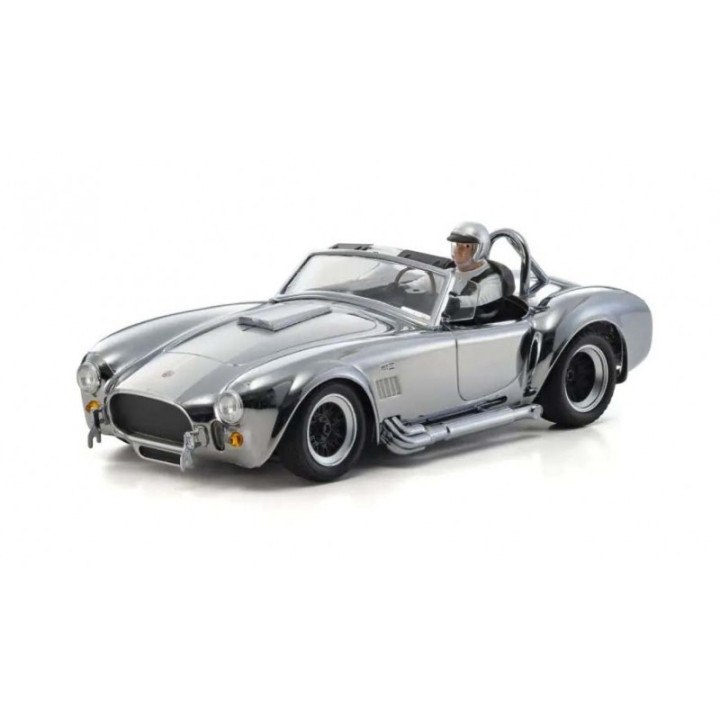 Kyosho First Mini-Z 1:28 Shelby Cobra Daytona Chrome con batería y cargador