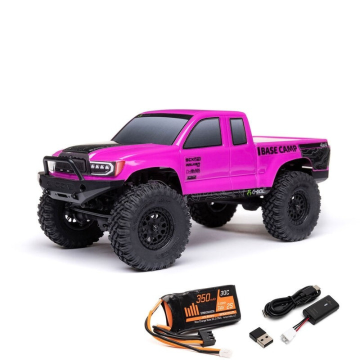 AXIAL SCX24 Base Camp 1/24 4WD Rock Crawler RTR Rosa