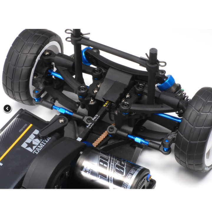 Descubre el Tamiya TA08 Pro Chassis Kit 1/10, un chasis de coche RC de competición con tracción 4WD por correa, diferenciales TR