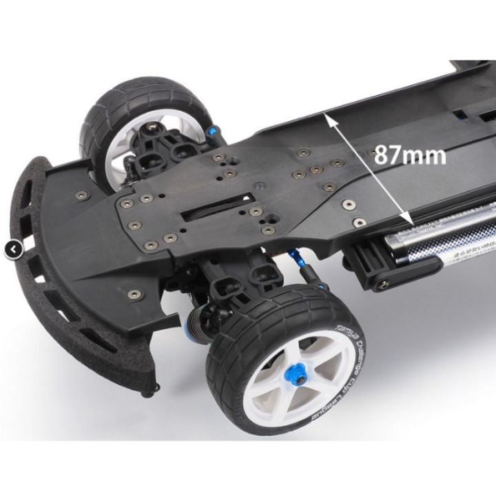 Descubre el Tamiya TA08 Pro Chassis Kit 1/10, un chasis de coche RC de competición con tracción 4WD por correa, diferenciales TR