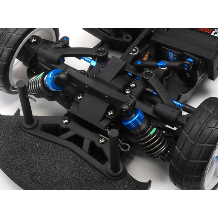 Descubre el Tamiya TA08 Pro Chassis Kit 1/10, un chasis de coche RC de competición con tracción 4WD por correa, diferenciales TR