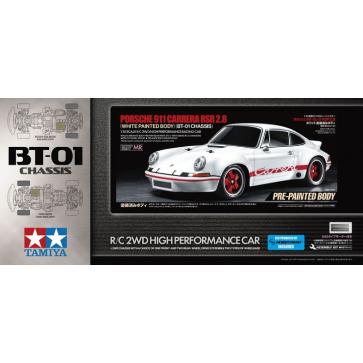 Tamiya BT-01 Porsche 911 Carrera RSR 2.8 Painted Body | Coche RC 1/10 Clásico