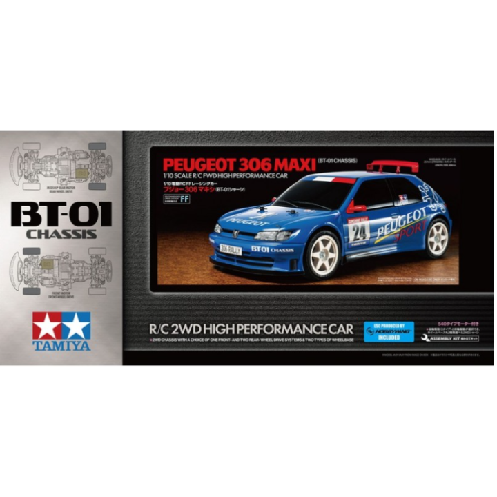 Tamiya BT-01 Peugeot 306 Maxi 1/10 RC – Chasis Rally de Alto Rendimiento