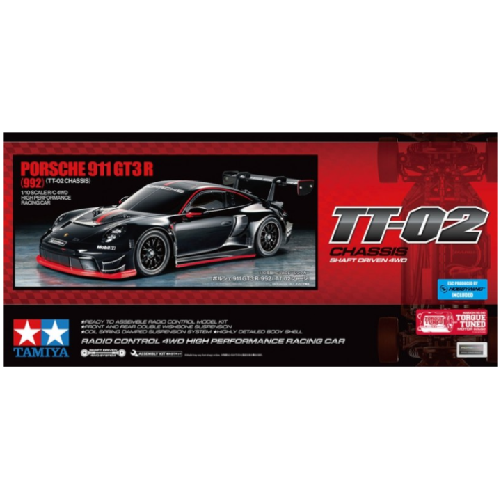 Tamiya TT-02 Porsche 911 GT3 R (992) – Coche RC 1/10 de competición